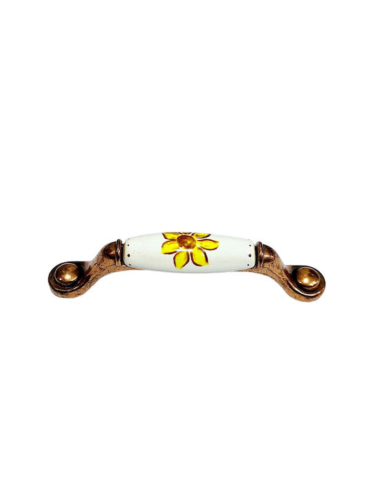 Porcelain Italian Furniture Handle Premiere 1473-14a1 Copper Size 9.6cm Porcelain