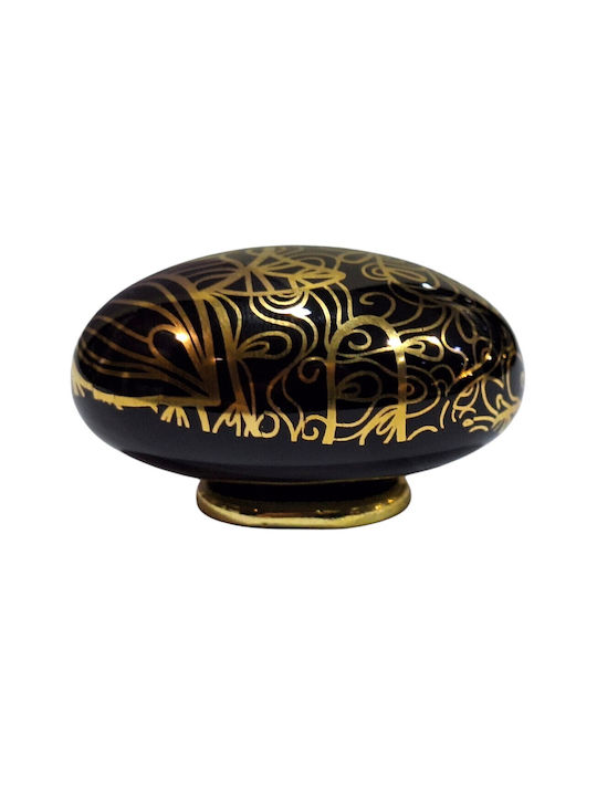 Porcelain Italian Furniture Knob Premiere 1282-oro1 Gold Glossy Porcelain
