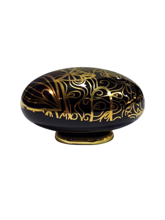 Porcelain Italian Furniture Knob Premiere 1282-oro1 Gold Glossy Porcelain