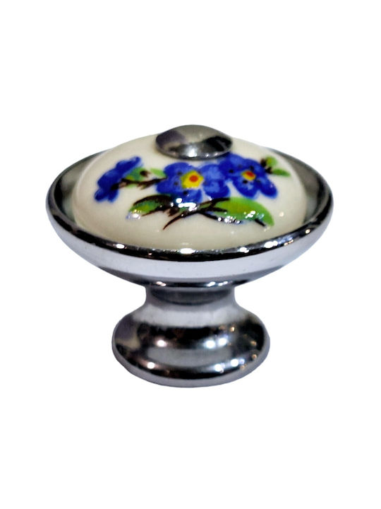 Porzellan Italienischer Möbelknopf Gem 9095-ino1 Chrom Glänzend Porzellan