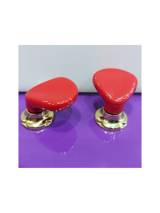 Italian Furniture Knob Acm 11422-000-ino1 Gold-Red Diameter 30