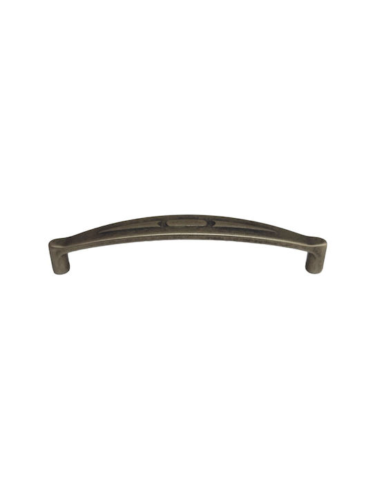 Italian Furniture Handle Eureka 9412-128-arg1 Aged Silver Size 12.8cm