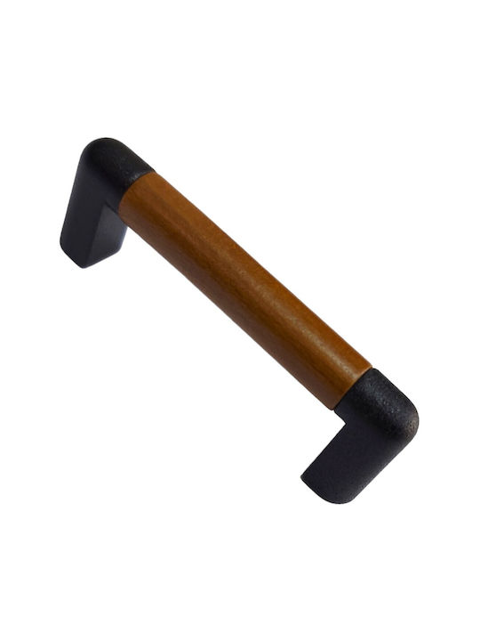 Italian Furniture Handle Eureka 11679-064-lef1 Black Matt Wood Size 6.4cm