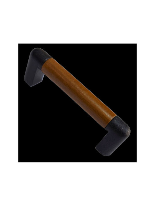 Italian Furniture Handle Eureka 11679-064-lef1 Black Matt Wood Size 6.4cm