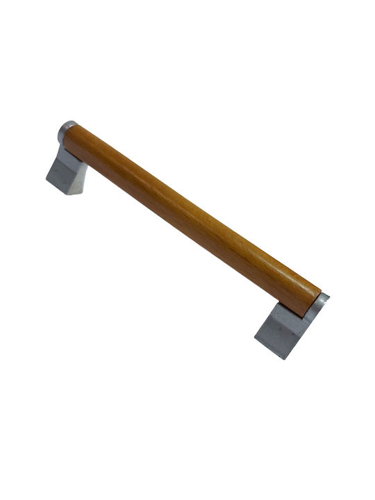 Wooden Italian Furniture Handle Eureka 11678-128-10c Size 12.8cm Zamak Wood