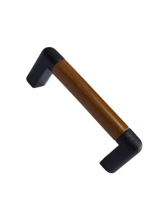 Italian Furniture Handle Eureka 11679-064-lef1 Black Matt Wood Size 6.4cm