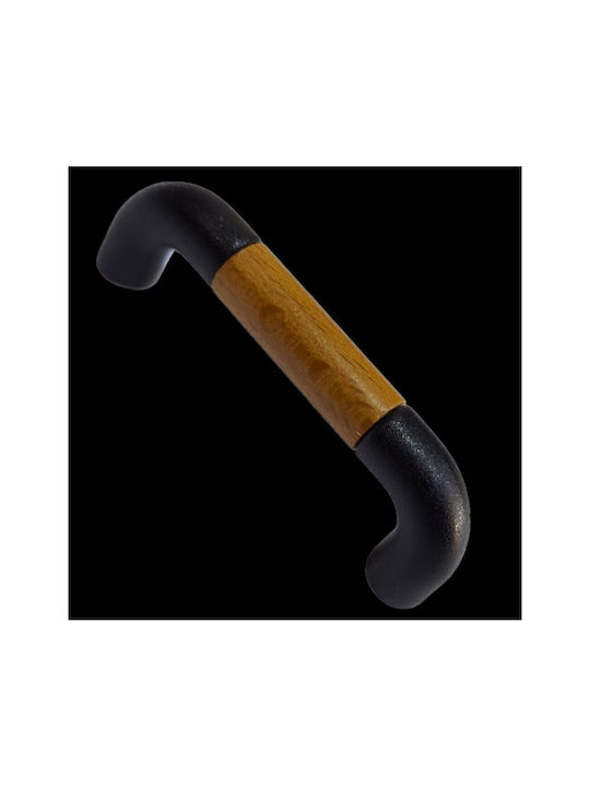 Italian Furniture Handle Eureka 11687-064-lef1 Black Matte Wood Size 6.4cm