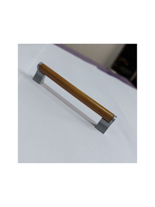 Wooden Italian Furniture Handle Eureka 11677-096-10c Size 9.6cm Zamak Wood