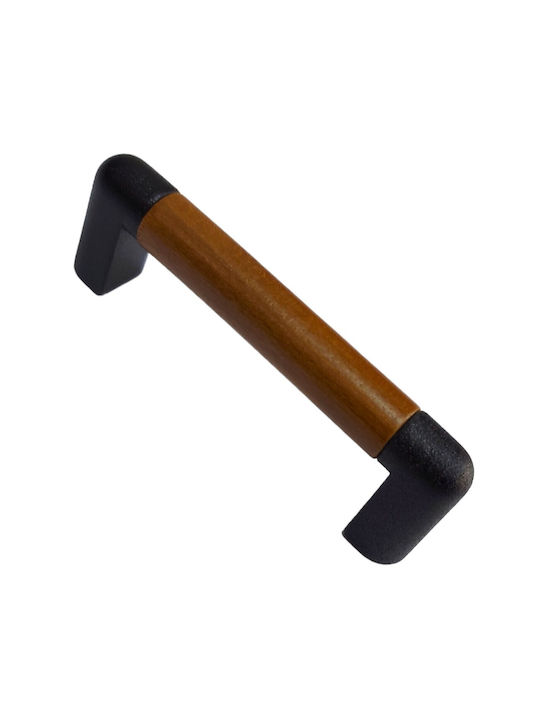 Italian Furniture Handle Eureka 11679-064-lef1 Black Matt Wood Size 6.4cm
