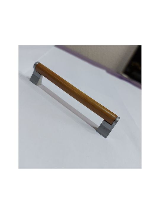 Wooden Italian Furniture Handle Eureka 11677-096-10c Size 9.6cm Zamak Wood