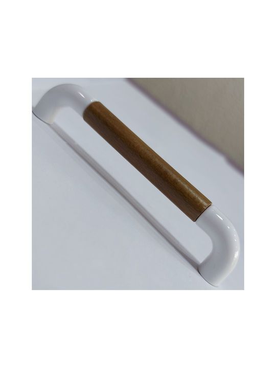 Italian Furniture Handle Eureka 11685-096-lef1 White Wooden Size 9.6cm