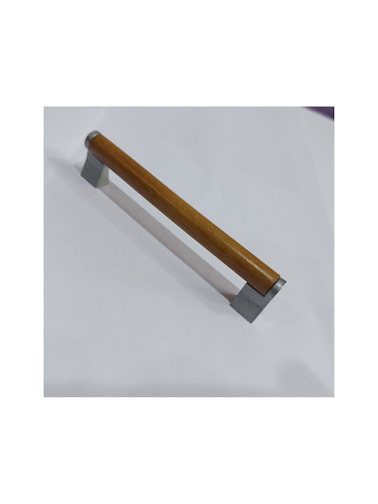 Wooden Italian Furniture Handle Eureka 11678-128-10c Size 12.8cm Zamak Wood