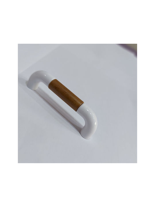 Italian Furniture Handle Eureka 11686-064-lef1 White Wooden Size 6.4cm