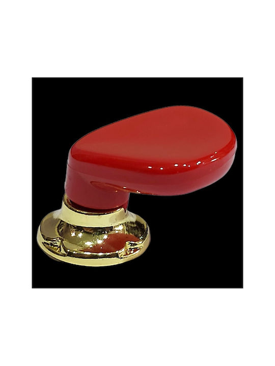Italian Furniture Knob Acm 11422-000-ino1 Gold-Red Diameter 30
