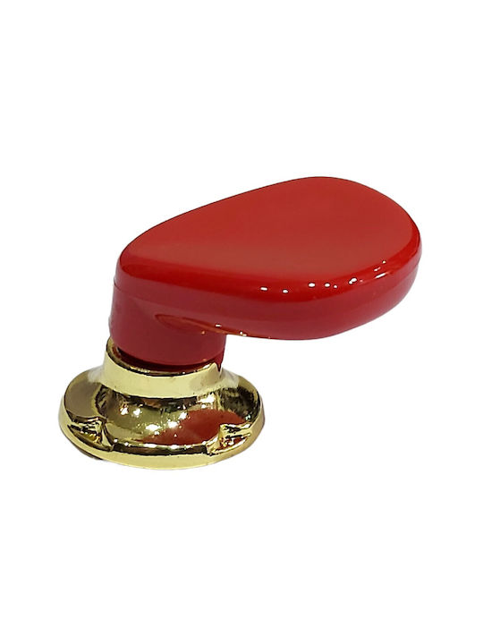 Italian Furniture Knob Acm 11422-000-ino1 Gold-Red Diameter 30