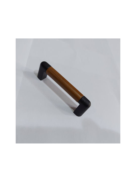 Italian Furniture Handle Eureka 11679-064-lef1 Black Matt Wood Size 6.4cm