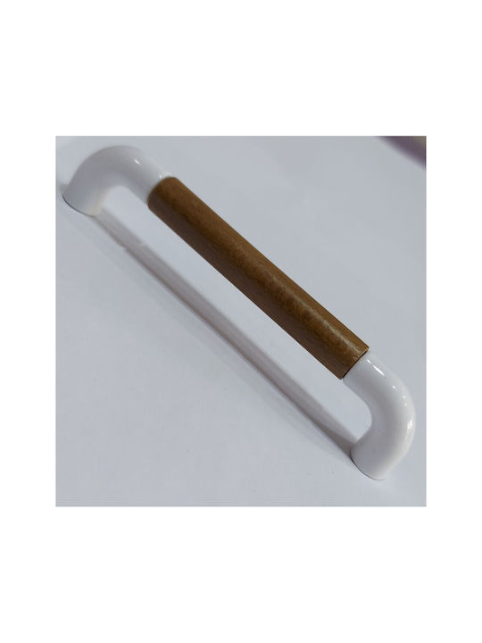 Italian Furniture Handle Eureka 11685-096-lef1 White Wooden Size 9.6cm