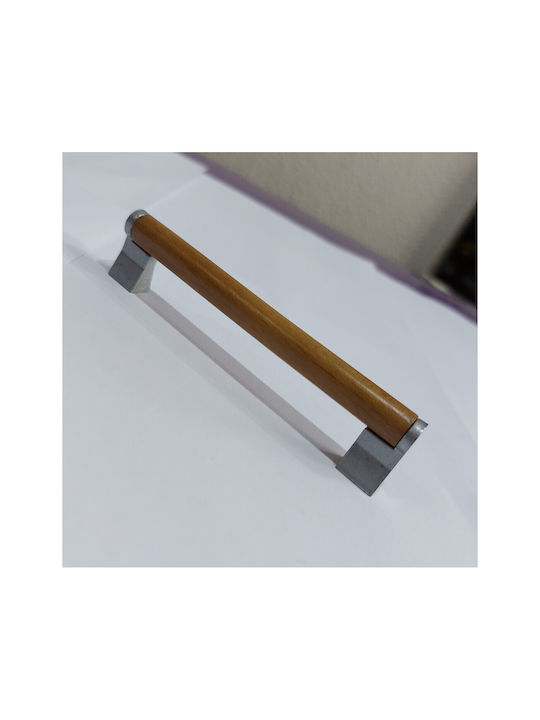 Wooden Italian Furniture Handle Eureka 11678-128-10c Size 12.8cm Zamak Wood