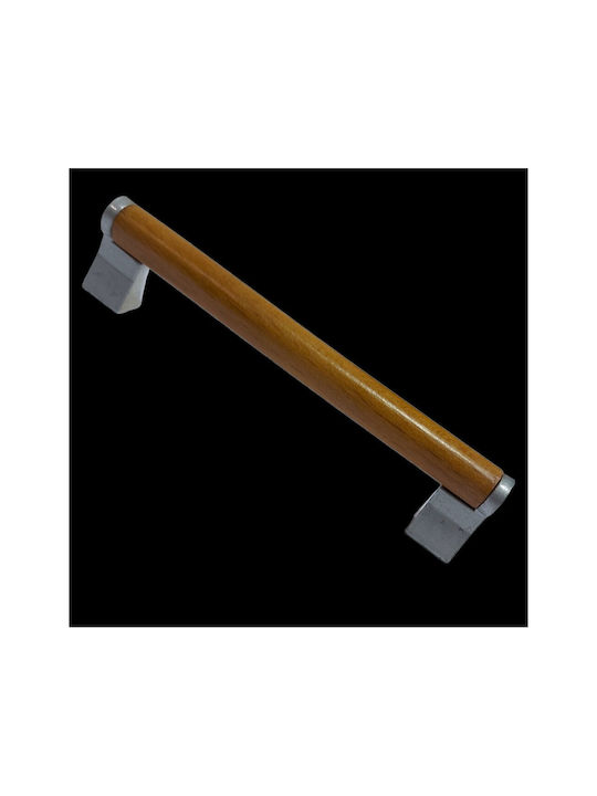 Wooden Italian Furniture Handle Eureka 11677-096-10c Size 9.6cm Zamak Wood