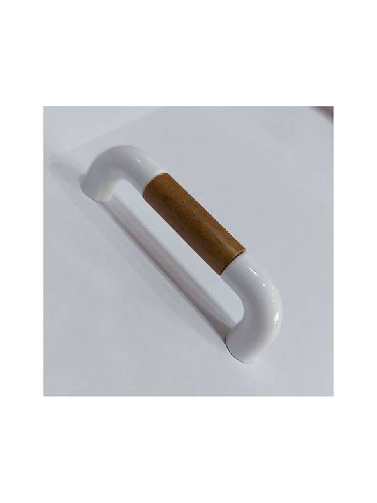 Italian Furniture Handle Eureka 11686-064-lef1 White Wooden Size 6.4cm