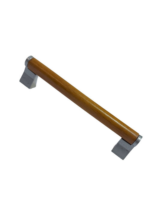 Wooden Italian Furniture Handle Eureka 11677-096-10c Size 9.6cm Zamak Wood