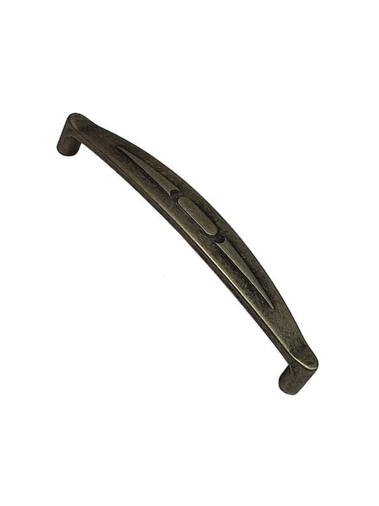 Italian Furniture Handle Eureka 9412-128-arg1 Aged Silver Size 12.8cm