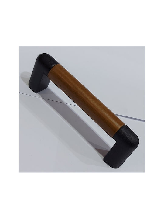 Italian Furniture Handle Eureka 11679-064-lef1 Black Matt Wood Size 6.4cm