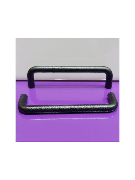 Italian Furniture Handle Eureka 11692-096-ino Black Matte Size 9.6cm