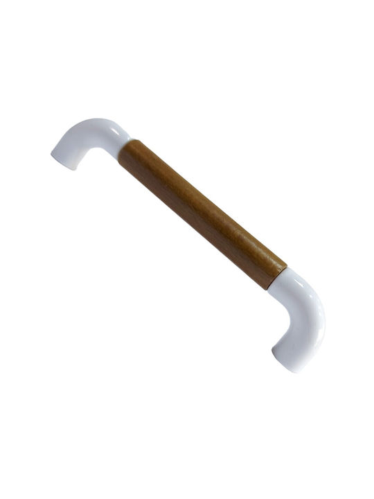 Italian Furniture Handle Eureka 11685-096-lef1 White Wooden Size 9.6cm