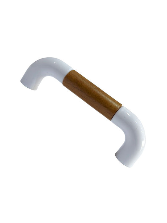 Italian Furniture Handle Eureka 11686-064-lef1 White Wooden Size 6.4cm