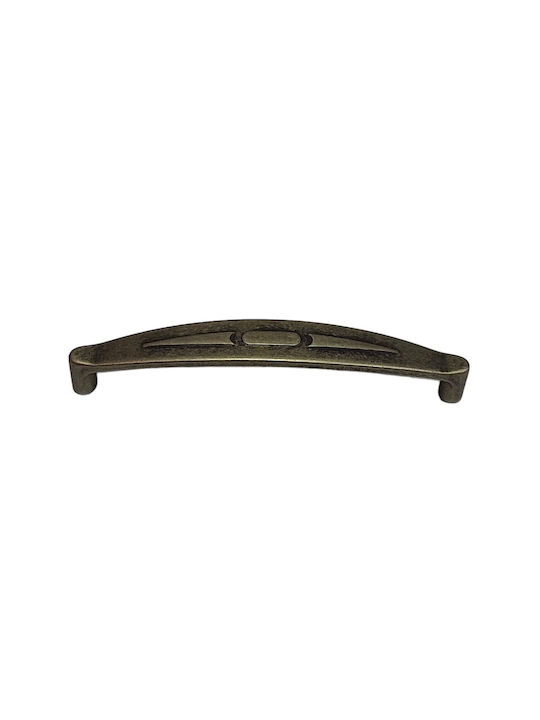 Italian Furniture Handle Eureka 9412-128-arg1 Aged Silver Size 12.8cm