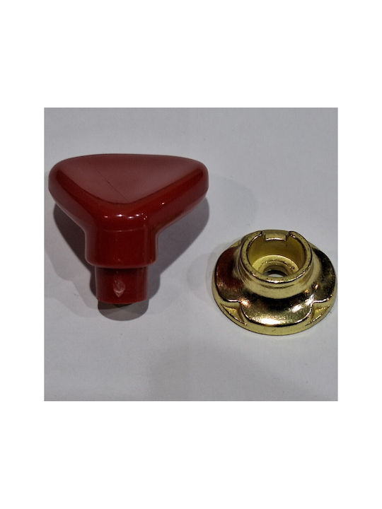 Italian Furniture Knob Acm 11422-000-ino1 Gold-Red Diameter 30