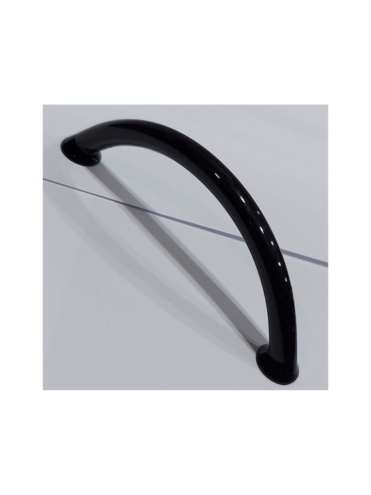 Italian Furniture Handle Eureka 11693-096-ino Black Glossy Size 9.6cm