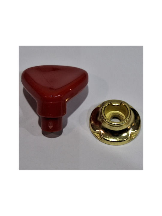 Italian Furniture Knob Acm 11422-000-ino1 Gold-Red Diameter 30