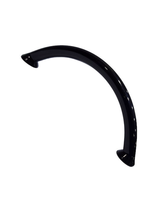 Italian Furniture Handle Eureka 11693-096-ino Black Glossy Size 9.6cm