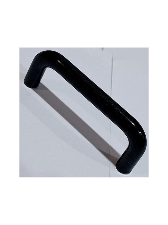 Italian Furniture Handle Eureka 11692-096-ino Black Matte Size 9.6cm