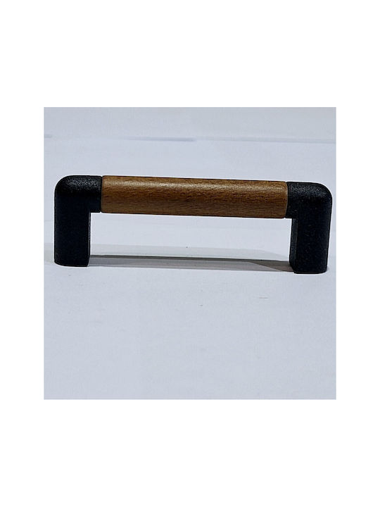 Italian Furniture Handle Eureka 11679-064-lef1 Black Matt Wood Size 6.4cm