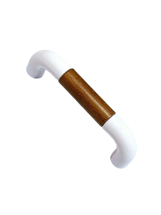 Italian Furniture Handle Eureka 11686-064-lef1 White Wooden Size 6.4cm