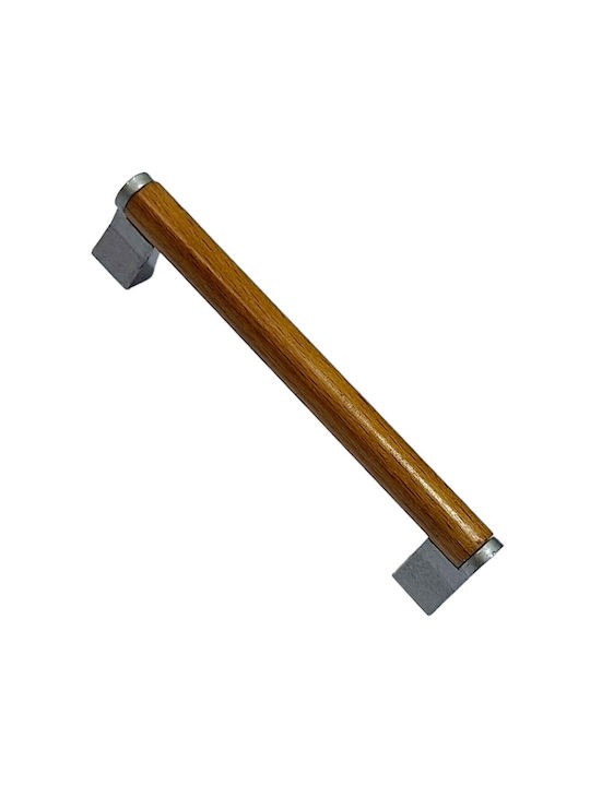 Wooden Italian Furniture Handle Eureka 11677-096-10c Size 9.6cm Zamak Wood