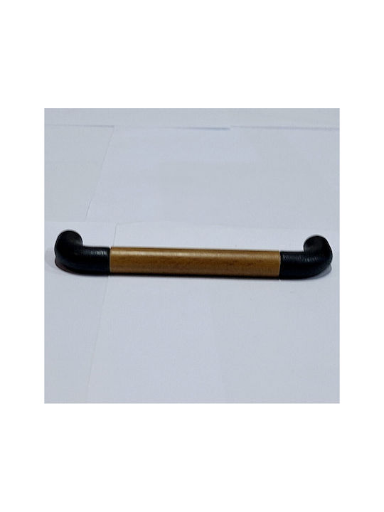 Italian Furniture Handle Eureka 11687-064-lef1 Black Matte Wood Size 6.4cm