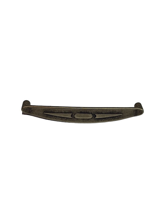 Italian Furniture Handle Eureka 9412-128-arg1 Aged Silver Size 12.8cm