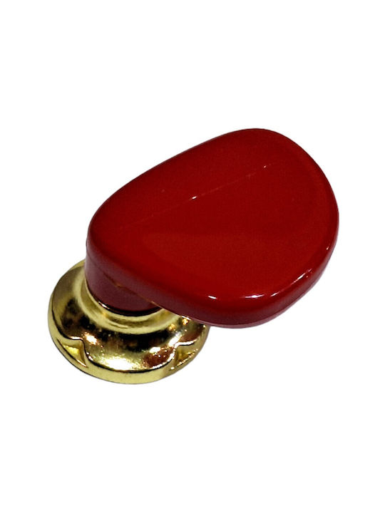 Italian Furniture Knob Acm 11422-000-ino1 Gold-Red Diameter 30