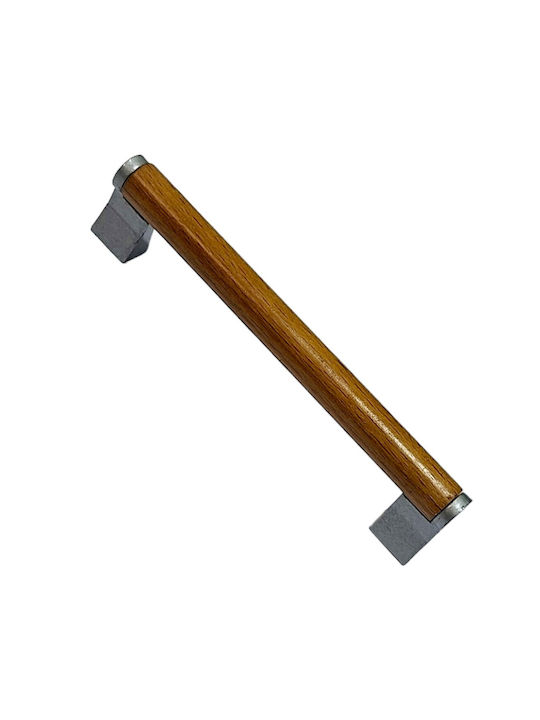 Wooden Italian Furniture Handle Eureka 11678-128-10c Size 12.8cm Zamak Wood