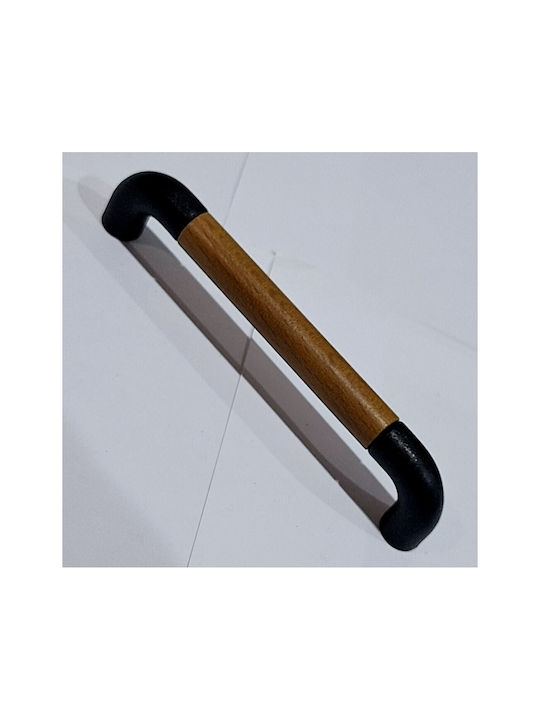 Italian Furniture Handle Eureka 11687-064-lef1 Black Matte Wood Size 6.4cm