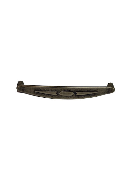 Italian Furniture Handle Eureka 9412-128-arg1 Aged Silver Size 12.8cm