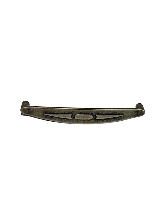 Italian Furniture Handle Eureka 9412-128-arg1 Aged Silver Size 12.8cm