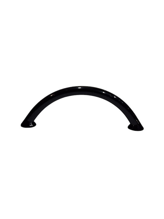 Italian Furniture Handle Eureka 11693-096-ino Black Glossy Size 9.6cm