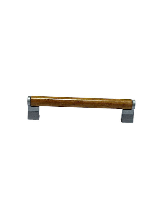Wooden Italian Furniture Handle Eureka 11677-096-10c Size 9.6cm Zamak Wood