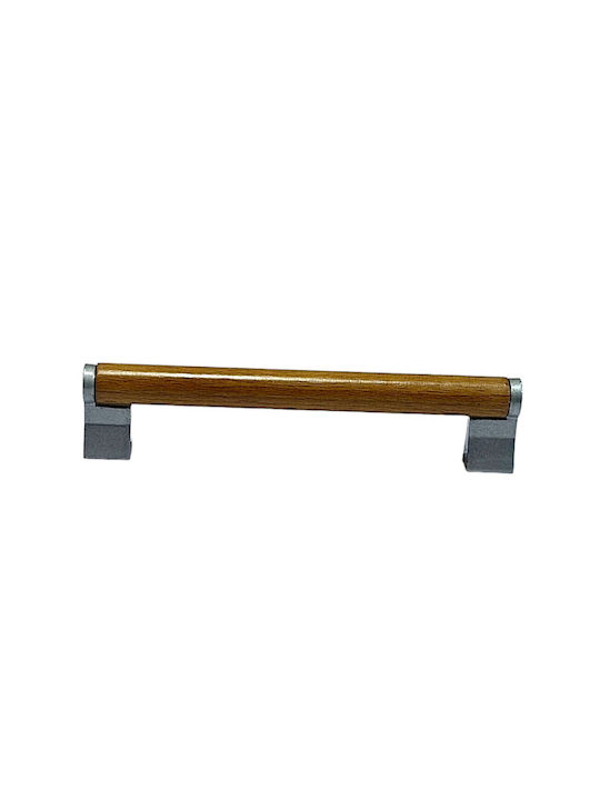 Wooden Italian Furniture Handle Eureka 11678-128-10c Size 12.8cm Zamak Wood