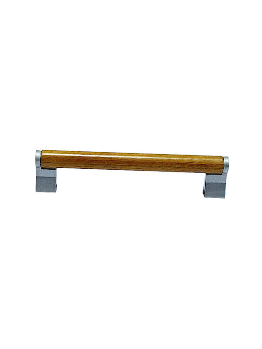 Wooden Italian Furniture Handle Eureka 11677-096-10c Size 9.6cm Zamak Wood